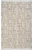 Beige &amp; Grey Patchwork Patterned Rug with Soft Pile for Bedroom and Living Room in Small size 80 × 150 cm image