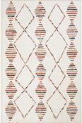 Cream &amp; Copper Aztec Kilim Cotton Washable Rug for Kitchen in Small size 75 × 150 cm image
