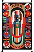 Multicolour Abstract Cotton Washable Rug for Kitchen in Small size 80 × 150 cm image