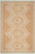 Brown &amp; Cream Kilim Patterned Cotton Washable Rug for Kitchen in Small size 80 × 150 cm image