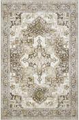 Grey &amp; Cream Persian &amp; Oriental Printed Cotton Rug for Kitchen in Small size 80 × 150 cm image