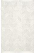 Cream Scandi Geometric Rug for Bedroom and Living Room in Small size 80 × 150 cm image
