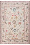 Beige &amp; Pink Persian &amp; Oriental Printed Cotton Washable Rug for Kitchen in Small size 75 × 150 cm image