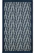 Blue &amp; Cream Geometric Patterned Washable Rug for Bedroom and Living Room in Small size 80 × 150 cm image