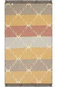 Yellow &amp; Grey Geometric Chevron Washable Rug for Bedroom and Living Room in Small size 80 × 150 cm image