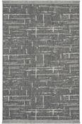 Grey Abstract Patterned Rug with Soft Pile for Bedroom and Living Room in Small size 80 × 150 cm image