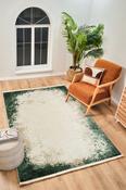 Beige &amp; Green Abstract Rug for Bedroom and Living Room in Small size 80 × 150 cm image