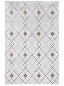 Brown Geometric Area Rug in Small size, Machine Made using Polyester with Grey, Cream and Modern design image