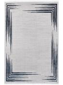 Blue Bordered Area Rug in Medium size, Machine Made using Polyester with Beige, White and Modern design image