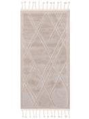 Beige Geometric Area Rug in Small size, Machine Made using Polyester,Polypropylene with White and Modern design image