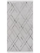Black Geometric Area Rug in Small size, Machine Made using Polyester with Grey and Modern design image