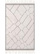 Black Geometric Area Rug in Small size, Machine Made using Polyester,Polypropylene with White and Modern design image