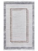 Beige Bordered Area Rug in Small size, Machine Made using Polyester with Brown, Grey and Modern design in 120 x 180 cm size image