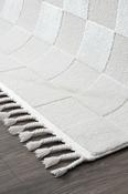 Cream Geometric Rug with Plush Soft Pile for Bedroom and Living Room in Small Medium Large Runner size image
