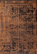 Brown Vintage Living Room Rug in Medium size, Hand Loom using Cotton,Polyester,Acrylic,Viscose with Black, Grey and Traditional design in 160 x 230 cm image