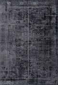 Black Vintage Living Room Rug in Medium size, Hand Loom using Cotton,Polyester,Acrylic,Viscose with Grey and Traditional design in 160 x 230 cm size image