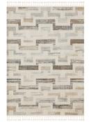 Beige Stripes Living Room Rug in Small size, Machine Made using Polyester with Brown, Black and Modern design in 80 x 150 cm size image