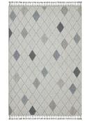 Grey Geometric Area Rug in Small size, Machine Made using Polypropylene with Cream and Modern design in 80 x 150 cm size image