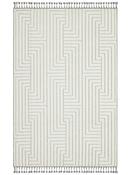 Grey Stripes Area Rug in Small size, Machine Made using Polypropylene with Cream and Modern design in 80 x 150 cm size image