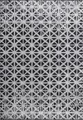Black Geometric Area Rug in Medium size, Hand Loom using Cotton,Polyester,Acrylic,Viscose with Grey and Modern design in 160 x 230 cm size image
