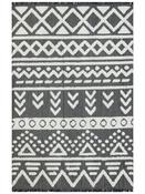 Black Aztec Area Rug in Small size, Machine Made using Cotton with White and Modern design in 77 x 150 cm size image