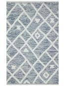 Blue Geometric Area Rug in Small size, Machine Made using Cotton with White and Modern design in 130 x 190 cm size image