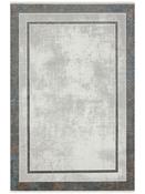 Grey Bordered Living Room Rug in Small size, Machine Made using Polyester and Modern design in 80 x 150 cm size image