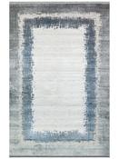 Blue Bordered Area Rug in Small size, Machine Made using Acrylic with Grey, Cream and Modern design in 80 x 150 cm size image