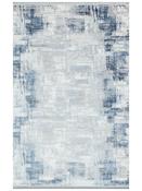 Blue Abstract Area Rug in Small size, Machine Made using Acrylic with Cream and Modern design in 80 x 150 cm size image