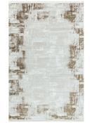 Brown Abstract Living Room Rug in Small size, Machine Made using Acrylic with Cream and Modern design in 80 x 150 cm size image