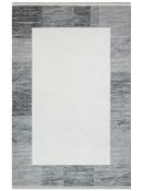 Black Bordered Area Rug in Small size, Machine Made using Acrylic with Cream and Modern design in 80 x 150 cm size image