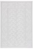 Beige &amp; Grey Plain Bordered Rug for Kitchen image