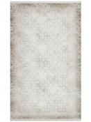 Beige Geometric Living Room Rug in Small size, Machine Made using Acrylic with Cream and Modern design in 80 x 150 cm size image