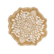 Brown Floral Area Rug in Round size, Machine Made using Polypropylene with White and Modern design in 120 x 120 cm size image