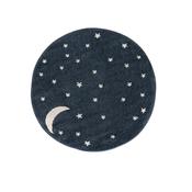 Blue &amp; White Geometric Kids Rug with Plush Soft Pile for Children's Room in Round size image