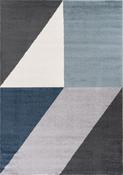 Blue Geometric Area Rug in Small size, Machine Made using Polypropylene with Black, Grey, Multicolour and Modern design in 120 x 170 cm size image