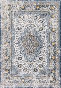 Blue &amp; Beige Vintage Distressed Rug with Plush Soft Pile for Bedroom and Living Room in Medium size image