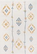 Blue Geometric Area Rug in Small size, Machine Made using Polypropylene with Yellow, Cream and Modern design in 120 x 170 cm size image
