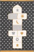 Cream &amp; Brown Abstract Flatweave Cotton Washable Rug for Bedroom and Living Room in Large size 200 × 290 cm image