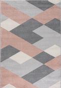 Cream &amp; Grey Geometric Patterned Cotton Washable Rug for Bedroom and Living Room in Large size 200 × 290 cm image
