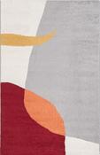 Red Abstract Area Rug in Small size, Machine Made using Polypropylene with Grey, Yellow, Multicolour and Modern design in 100 x 150 cm size image