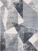 Blue &amp; Grey Abstract Geometric Rug with Plush Soft Pile for Bedroom and Living Room in Small size image