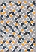 Blue Floral,Geometric Area Rug in Small size, Machine Made using Polypropylene with Yellow, White, Multicolour and Modern design in 60 x 120 cm size image