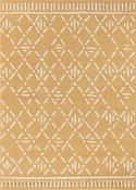 Yellow &amp; White Aztec Geometric Rug with Plush Soft Pile for Bedroom and Living Room in Small size image