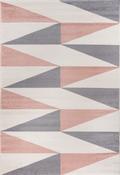 Grey Geometric Area Rug in Small size, Machine Made using Polypropylene with White, Pink and Modern design in 60 x 120 cm size image