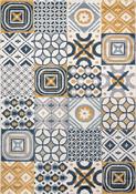 Blue Floral,Geometric Area Rug in Small size, Machine Made using Polypropylene with Yellow, White and Modern design in 100 x 150 cm size image