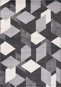 Black Geometric Area Rug in Small size, Machine Made using Polypropylene with Grey, White and Modern design in 60 x 120 cm size image