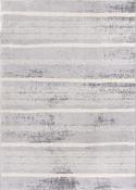 Grey &amp; White Geometric Stripes Rug with Plush Soft Pile for Bedroom and Living Room in Medium size image