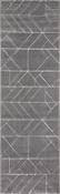 Grey Geometric Area Rug in Small size, Machine Made using Polypropylene with White and Modern design in 40 x 60 cm size image