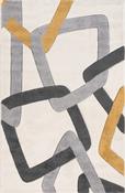 Grey Abstract Area Rug in Small size, Machine Made using Polypropylene with Yellow, White, Multicolour and Modern design in 100 x 150 cm size image